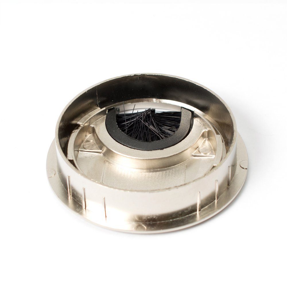 sossai® Kabelführung Metall Kabeldurchlass Ø60/Ø80mm in Stahl gebürstet (2-St)