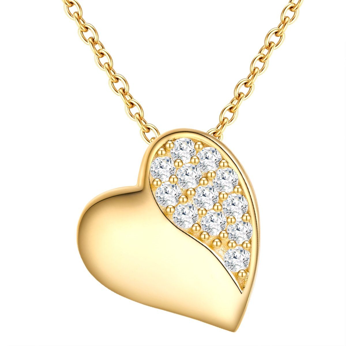 Rafaela Donata Silberkette Herz gelbgold, aus Sterling Silber | Silberketten