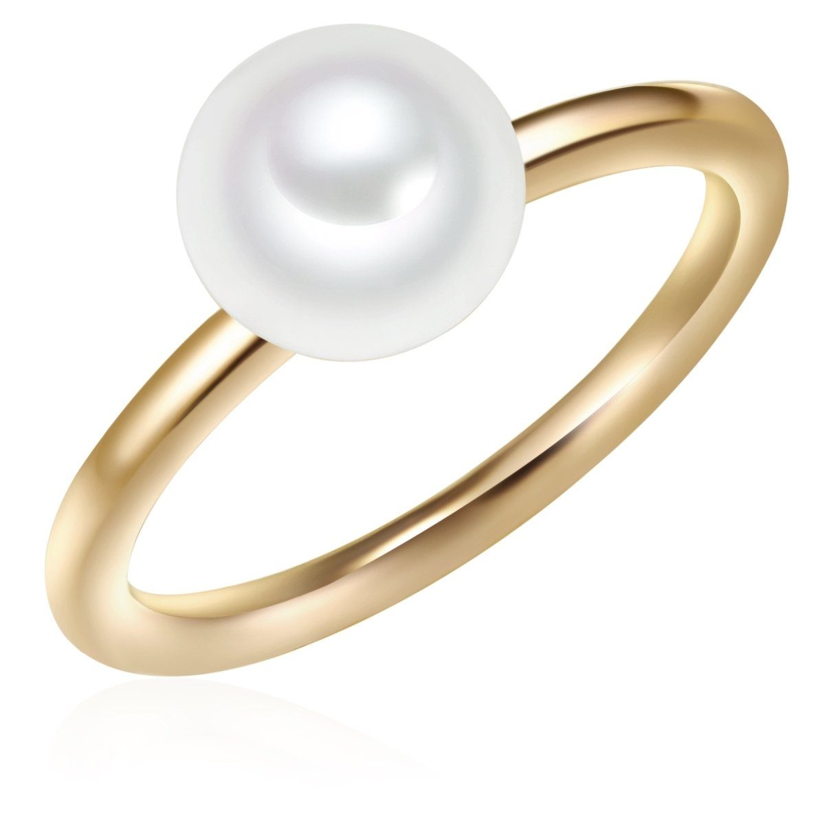 Süßwasser-Zuchtperle gelbgold, Fingerring mit Pearls Valero