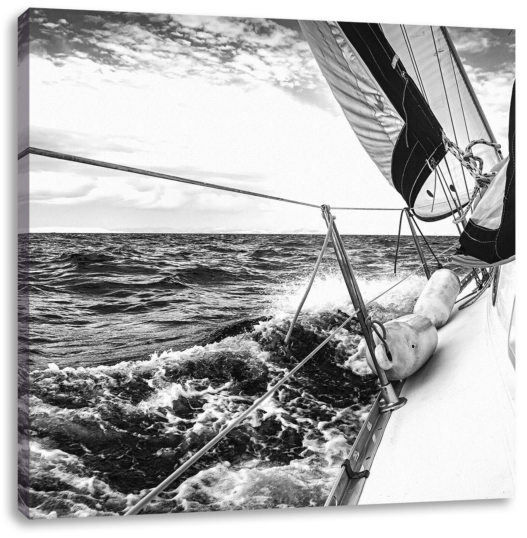 St), Zackenaufhänger Leinwandbild fertig Yacht, (1 inkl. Yacht Segel der bespannt, Pixxprint Leinwandbild der Segel