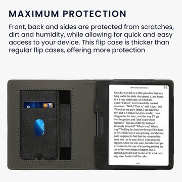 kwmobile E-Reader-Hülle Flip Schutzhülle für Onyx Boox Leaf 2, Handschlaufe - Cover Wildleder-Optik
