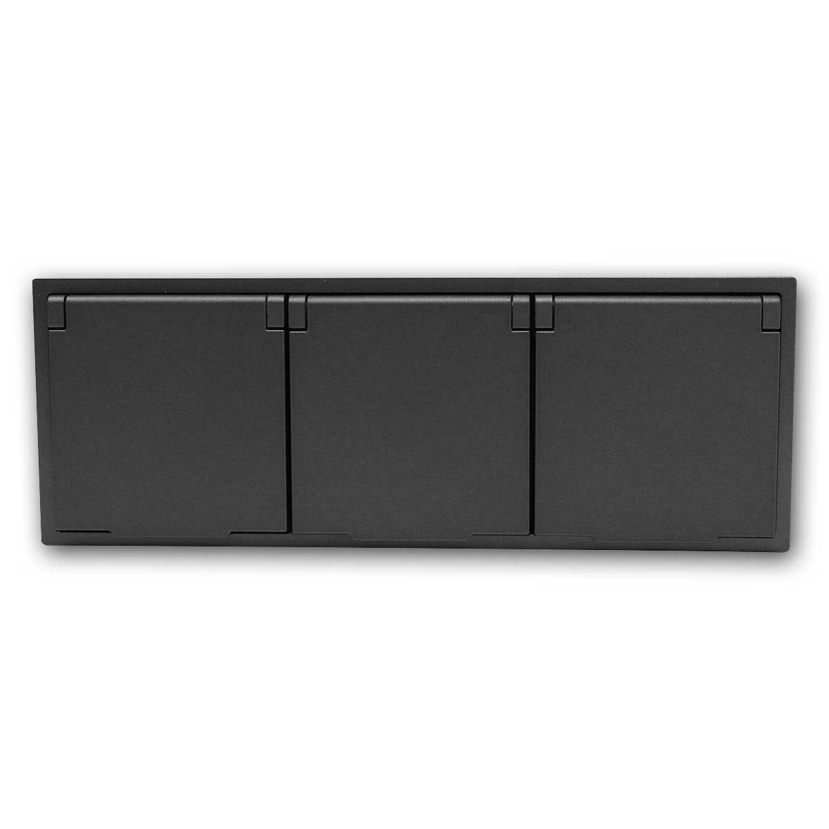 McPower SHALLOW 3-fach Steckdose IP44 anth 250V/16A Rahmen Unterputzschalter