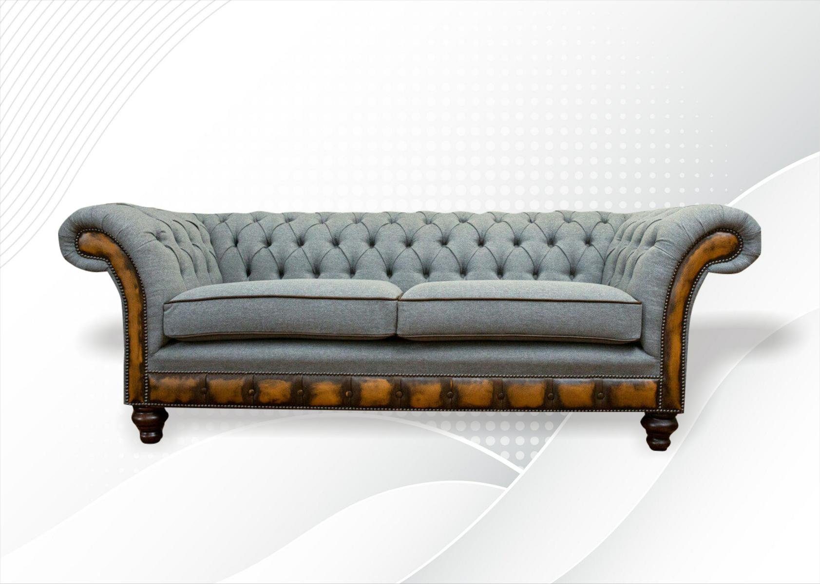 JVmoebel Chesterfield-Sofa, Chesterfield 225 Design Couch 3 cm Sofa Sitzer