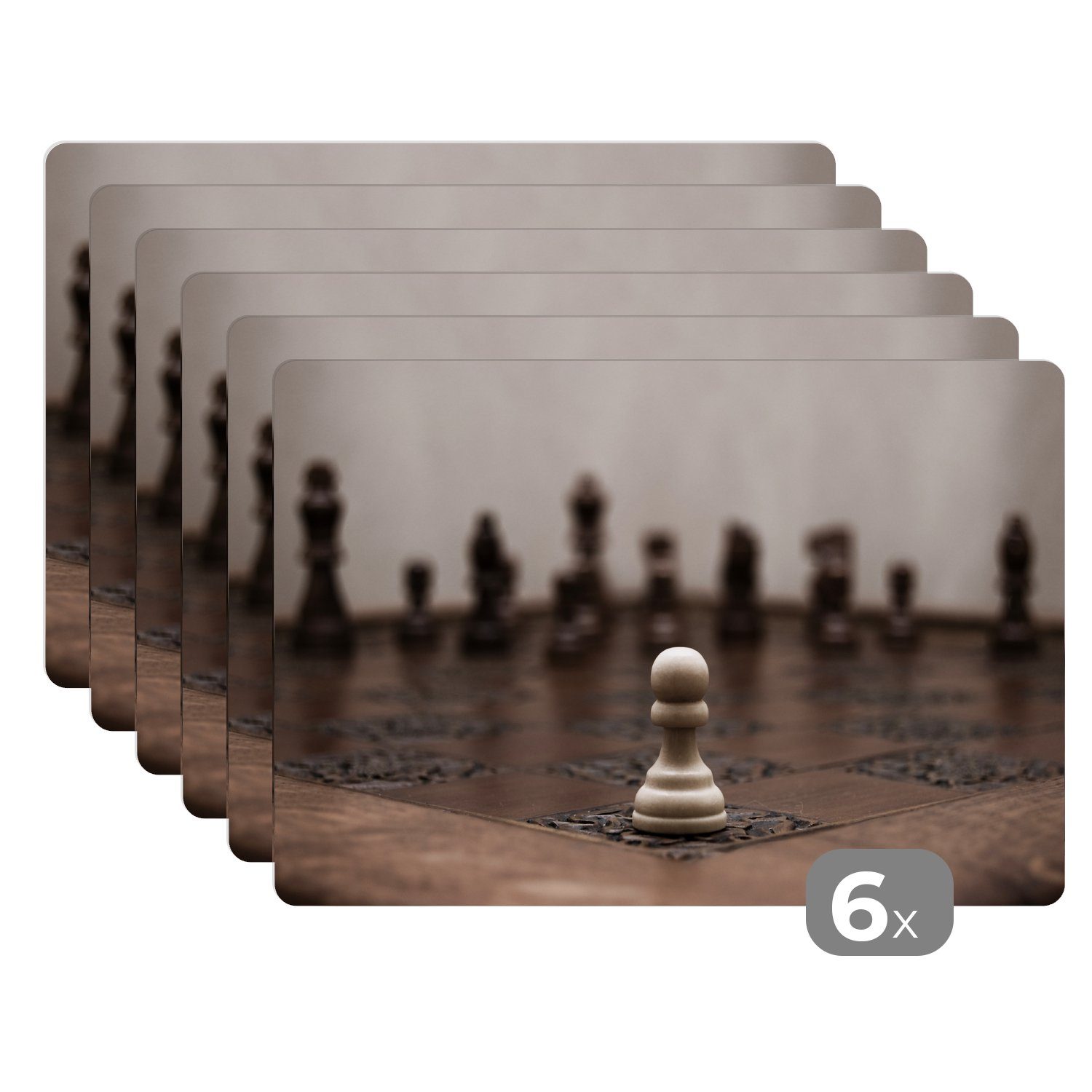 Platzset, Weiß verliert beim Schach, MuchoWow, (6-St), Platzset, Platzdecken, Platzmatte, Tischmatten, Schmutzabweisend