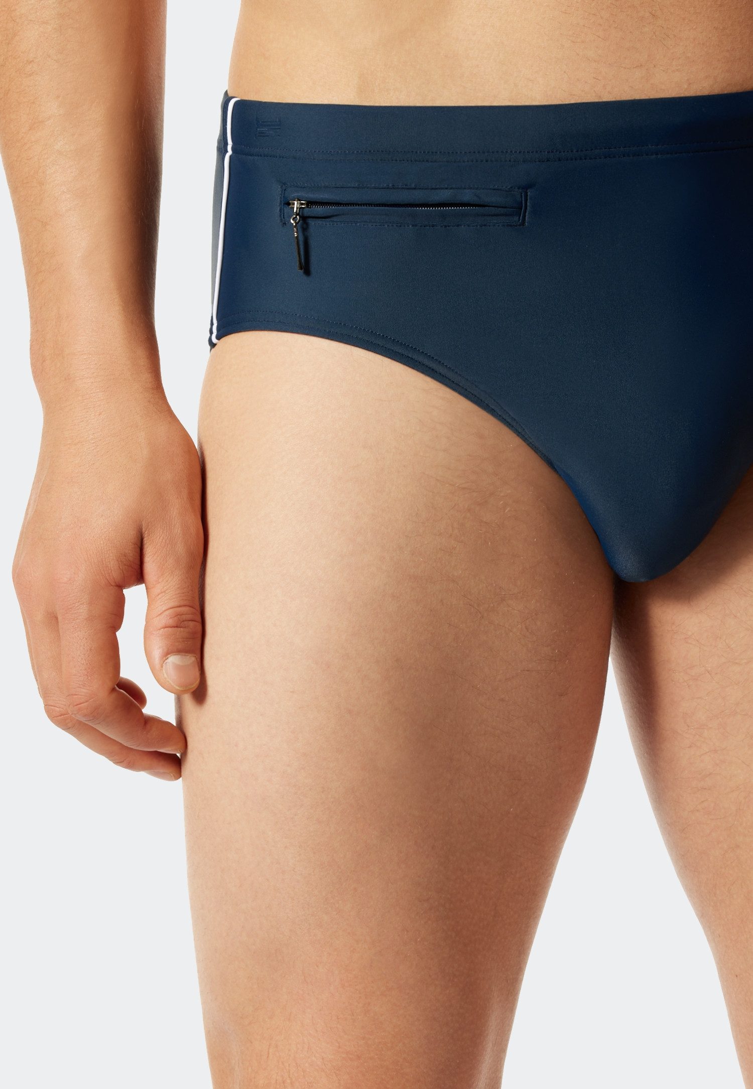 Schiesser Badeslip Nautical Casual mit extra flacher Reißverschlusstasche