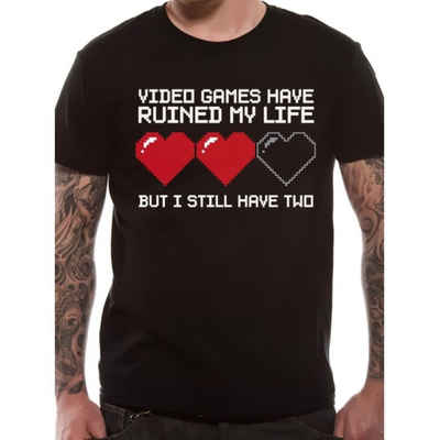 coole-fun-t-shirts Print-Shirt VIDEOGAMES HAVE RUINED MY LIVE - BUT I HAVE STILL TWO T-Shirt Herren S M L XL XXL