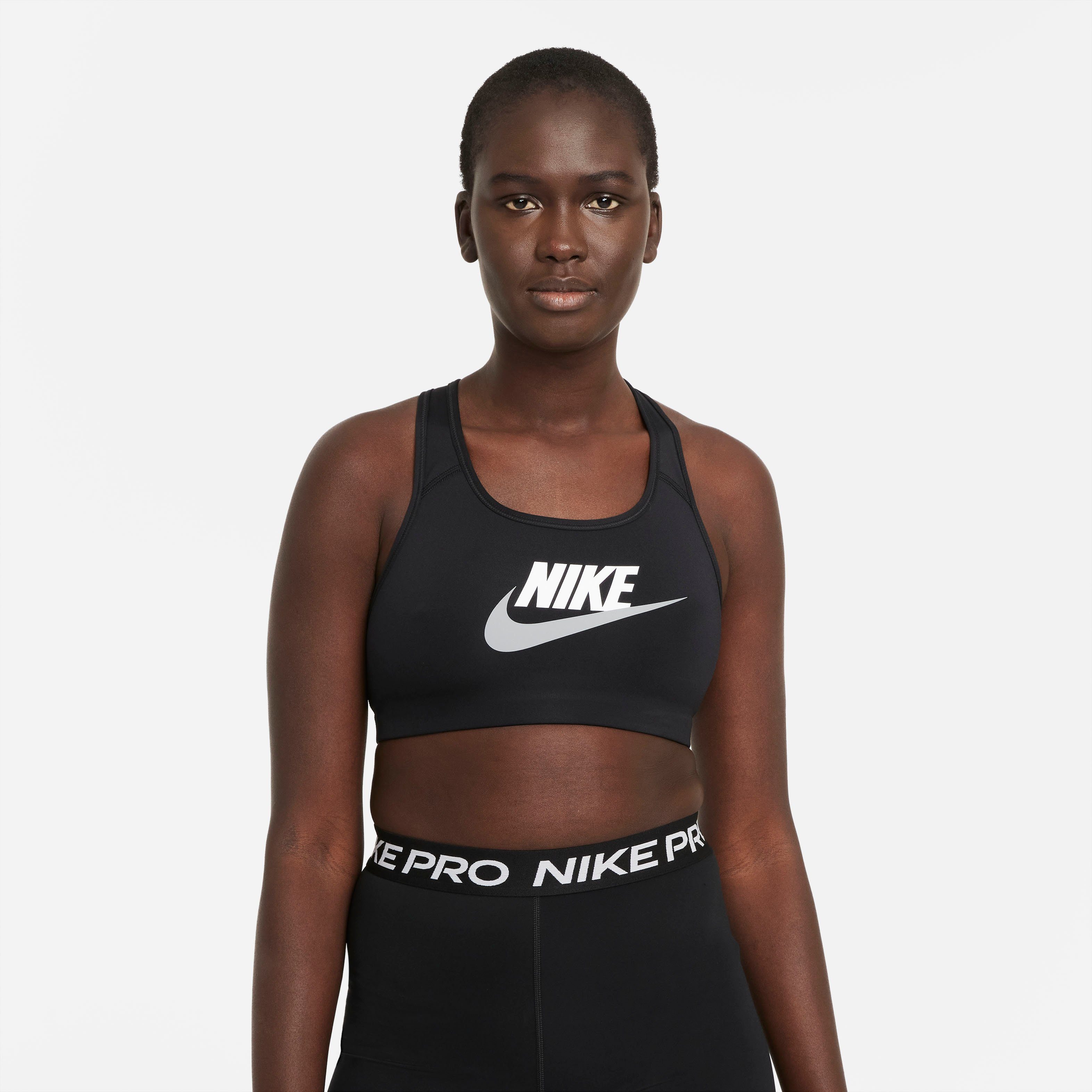 Nike Sport-BH Dri-FIT Swoosh Women\'s Medium-Support 1-Piece Pad Graphic  Sports Bra