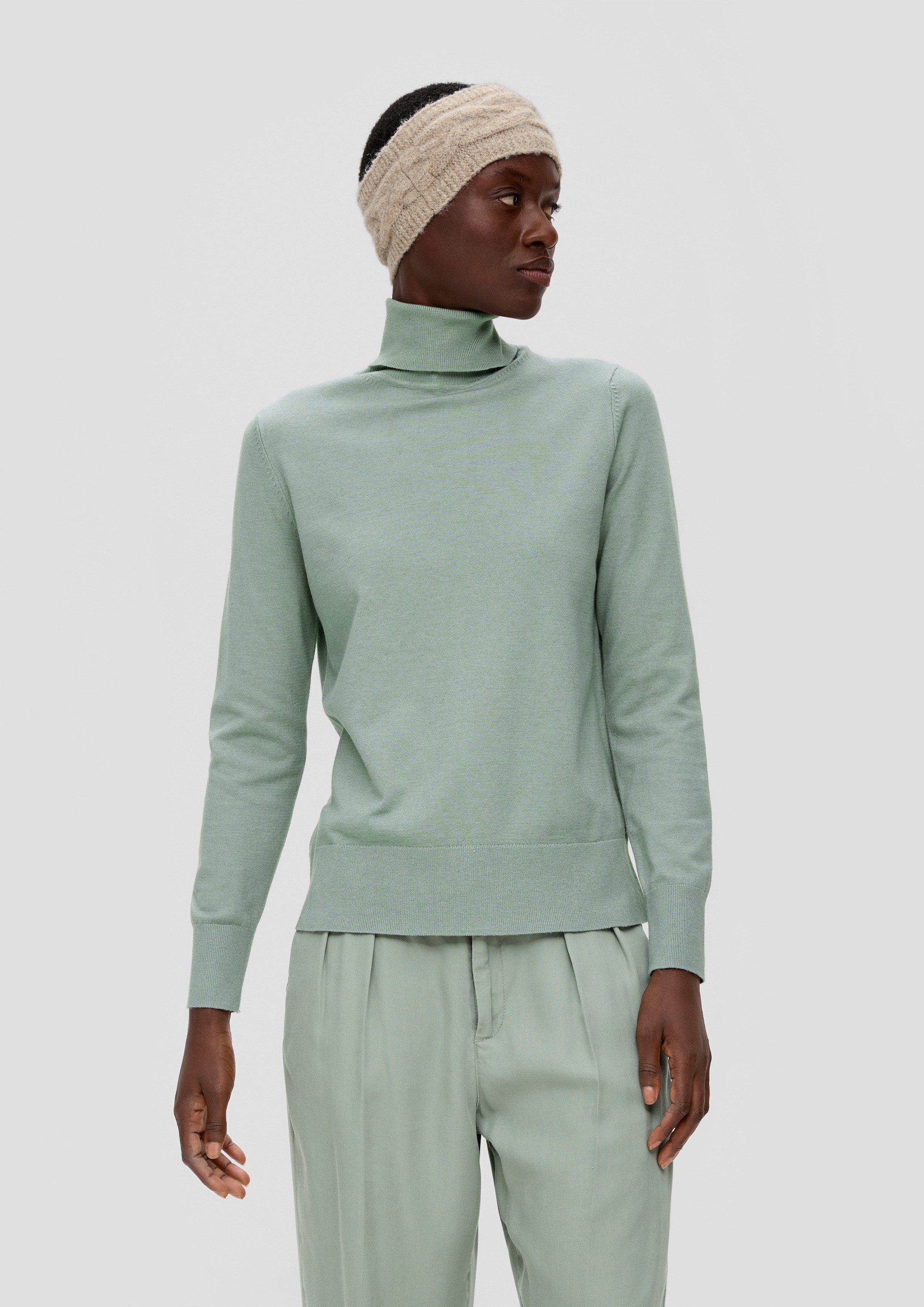 s.Oliver Longpullover Strickpullover Feinstrickpullover mit Rollkragen günstig online kaufen