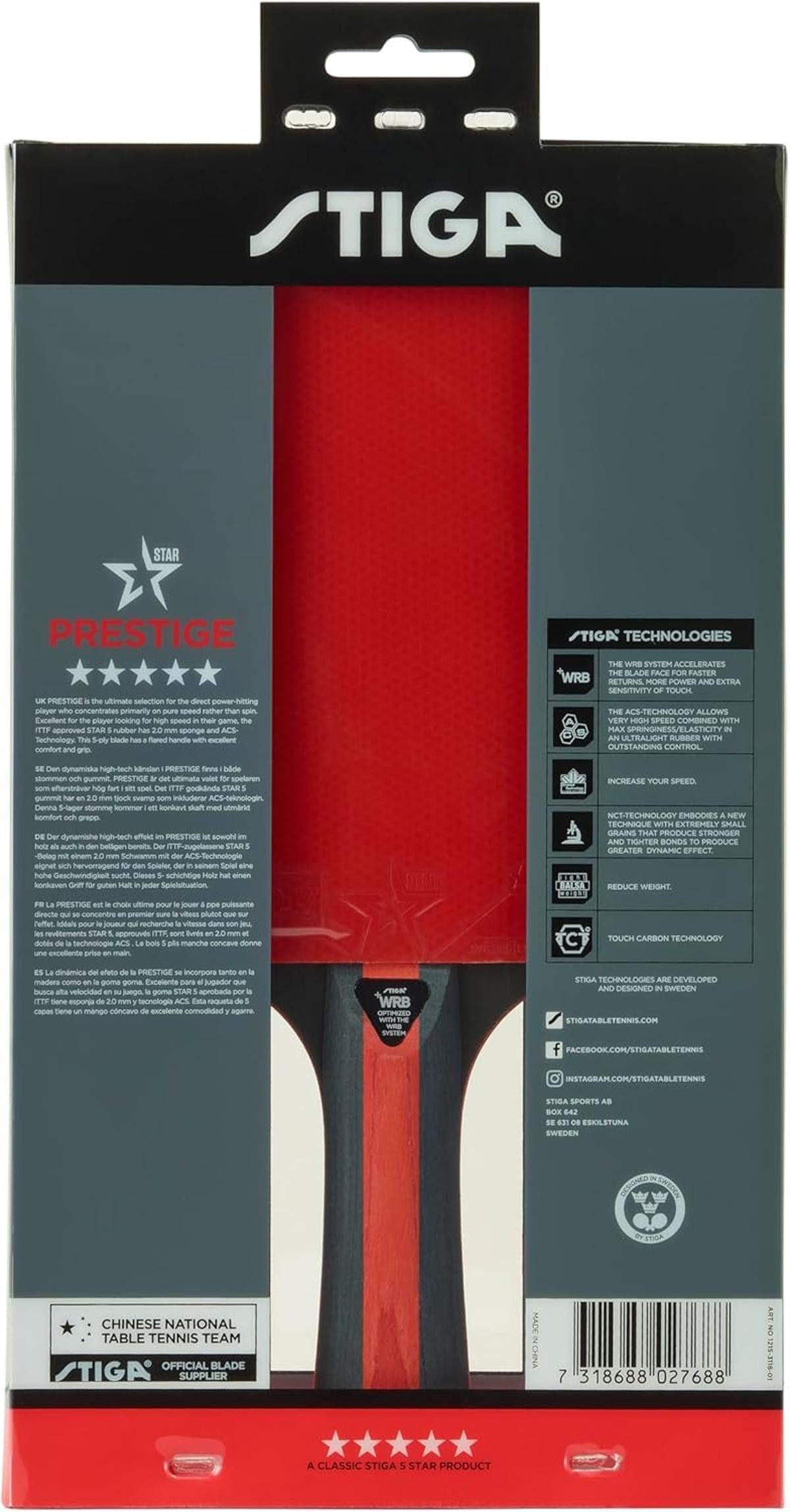 STIGA Tischtennisschläger STIGA Prestige 5-Star Table Tennis Racket Tischtennis Schläger