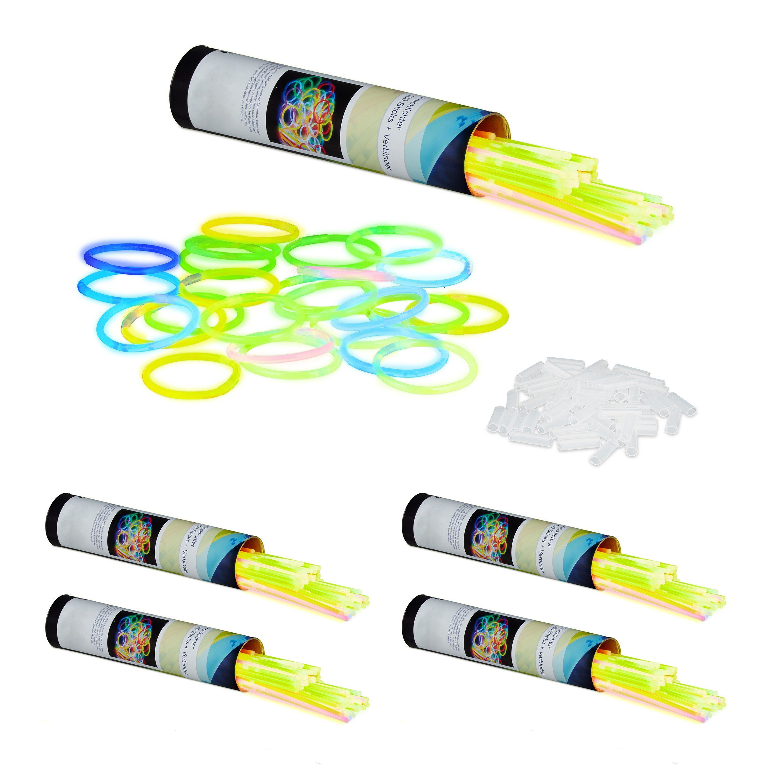 Knicklicht 500 x Knicklichter mit Verbindern