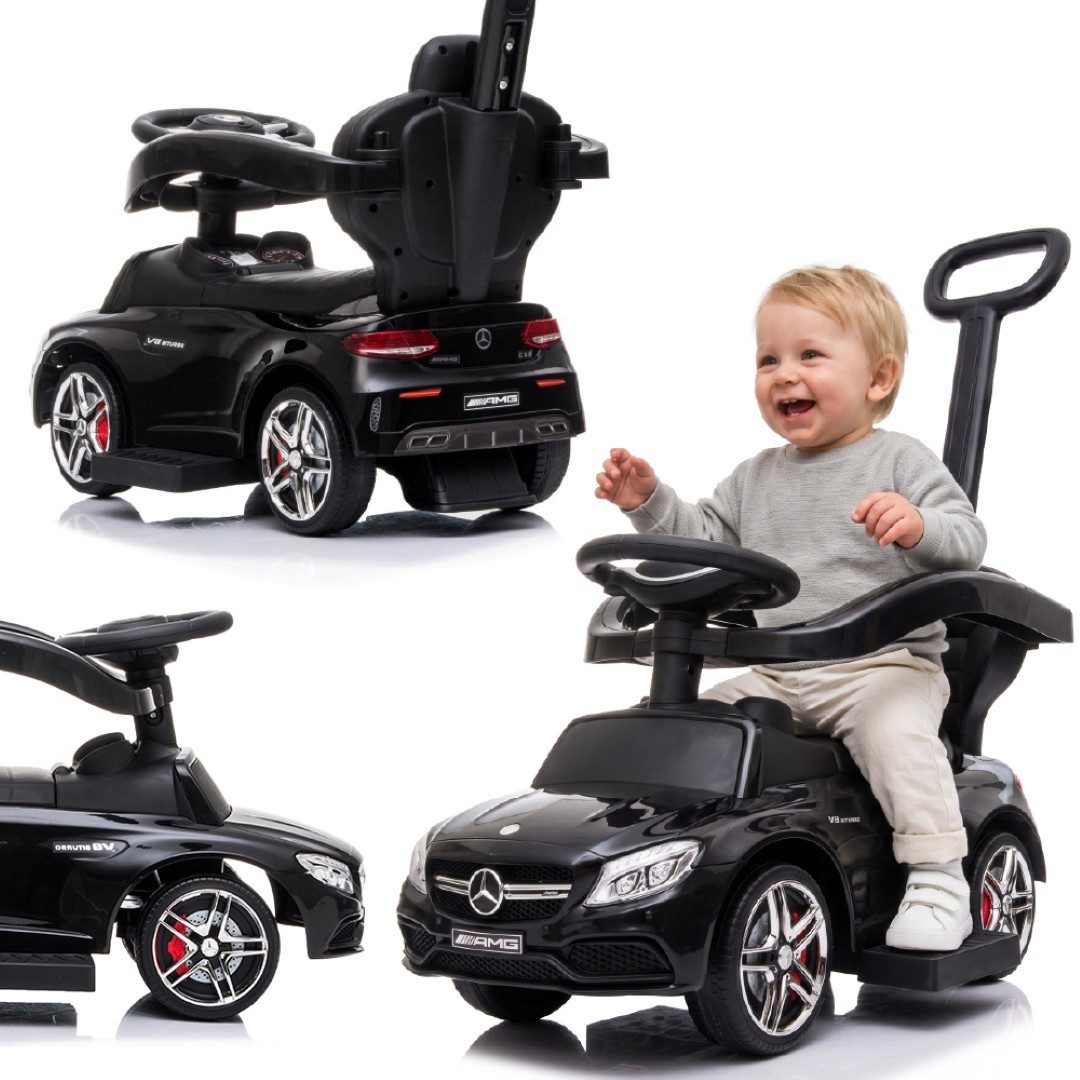 Sun Baby Rutscherauto Mercedes C-Class Lauflernwagen schwarz Schiebestange Sound ab 12M 23kg