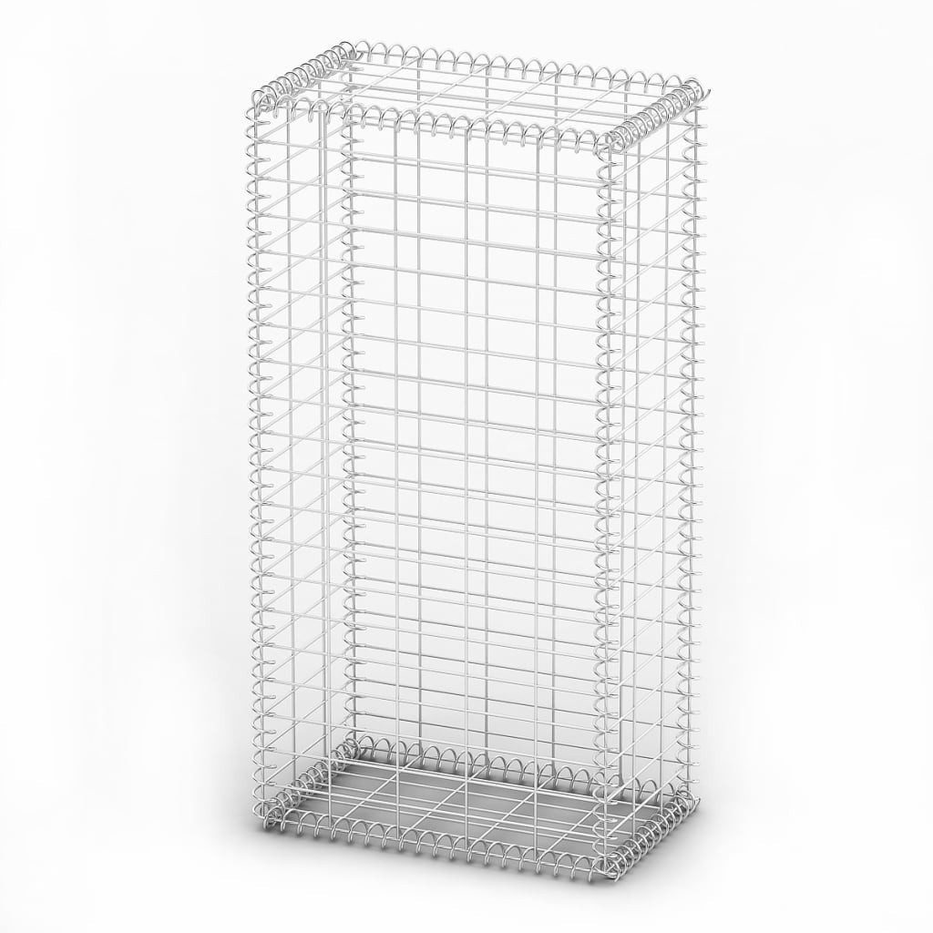 Gabionenzaun Steinkorb Gabione mit Deckeln Verzinkter Draht 100×50×30 cm