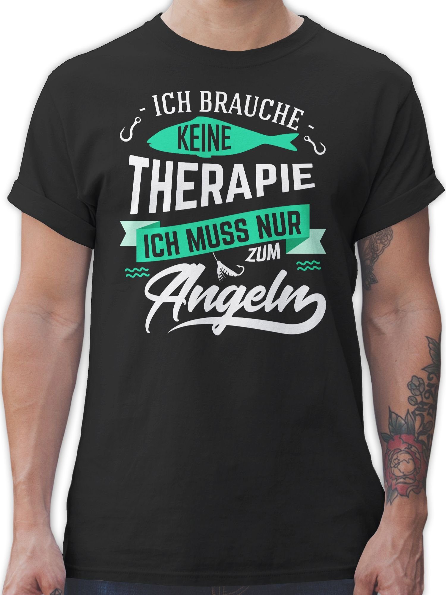 Shirtracer T-Shirt Ich brauche keine Therapie Angeln Angler Geschenke