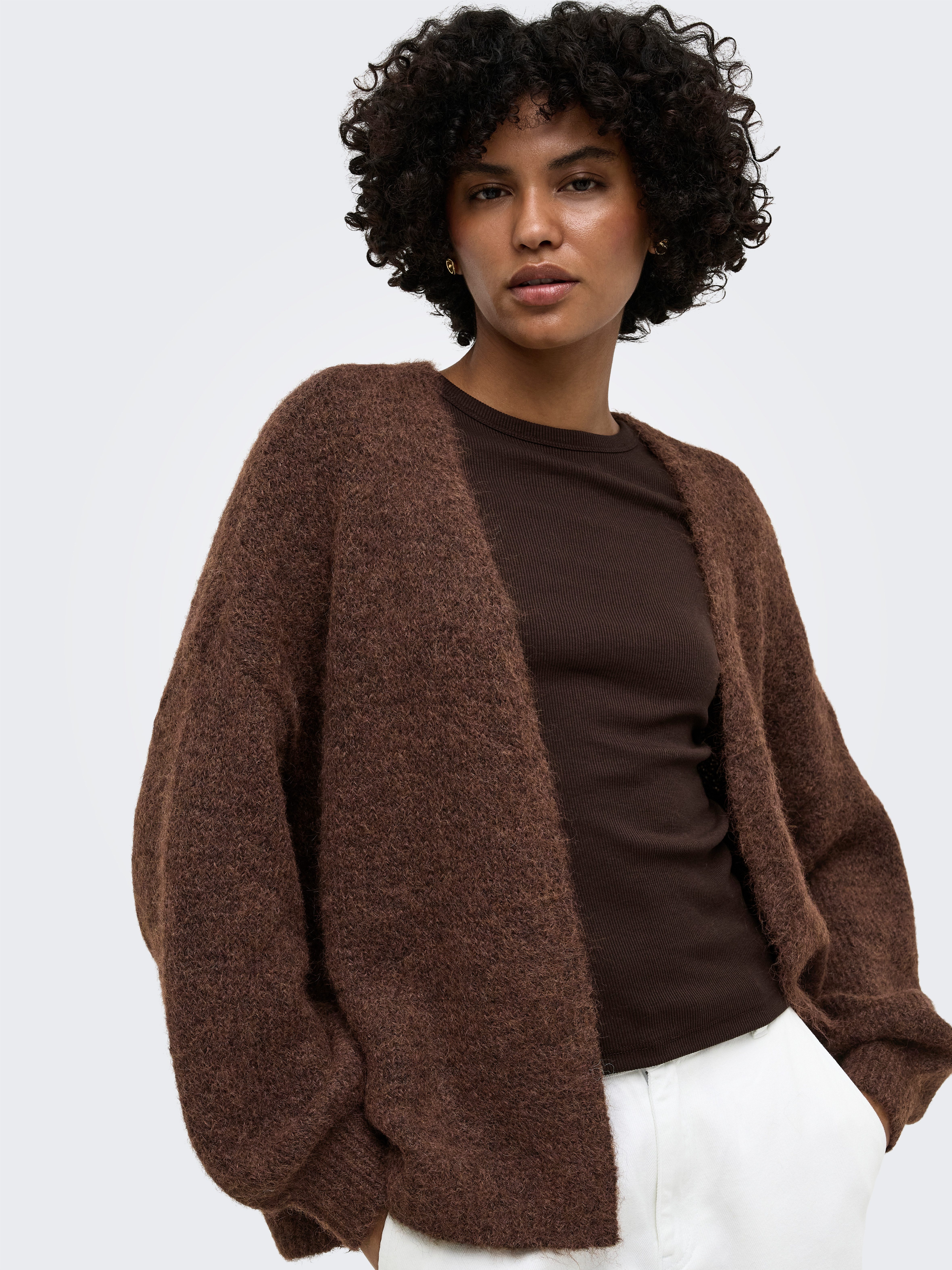 ONLY Strickjacke ONLNELLIE LS OPEN CARDIGAN KNT Materialmix, regular fit