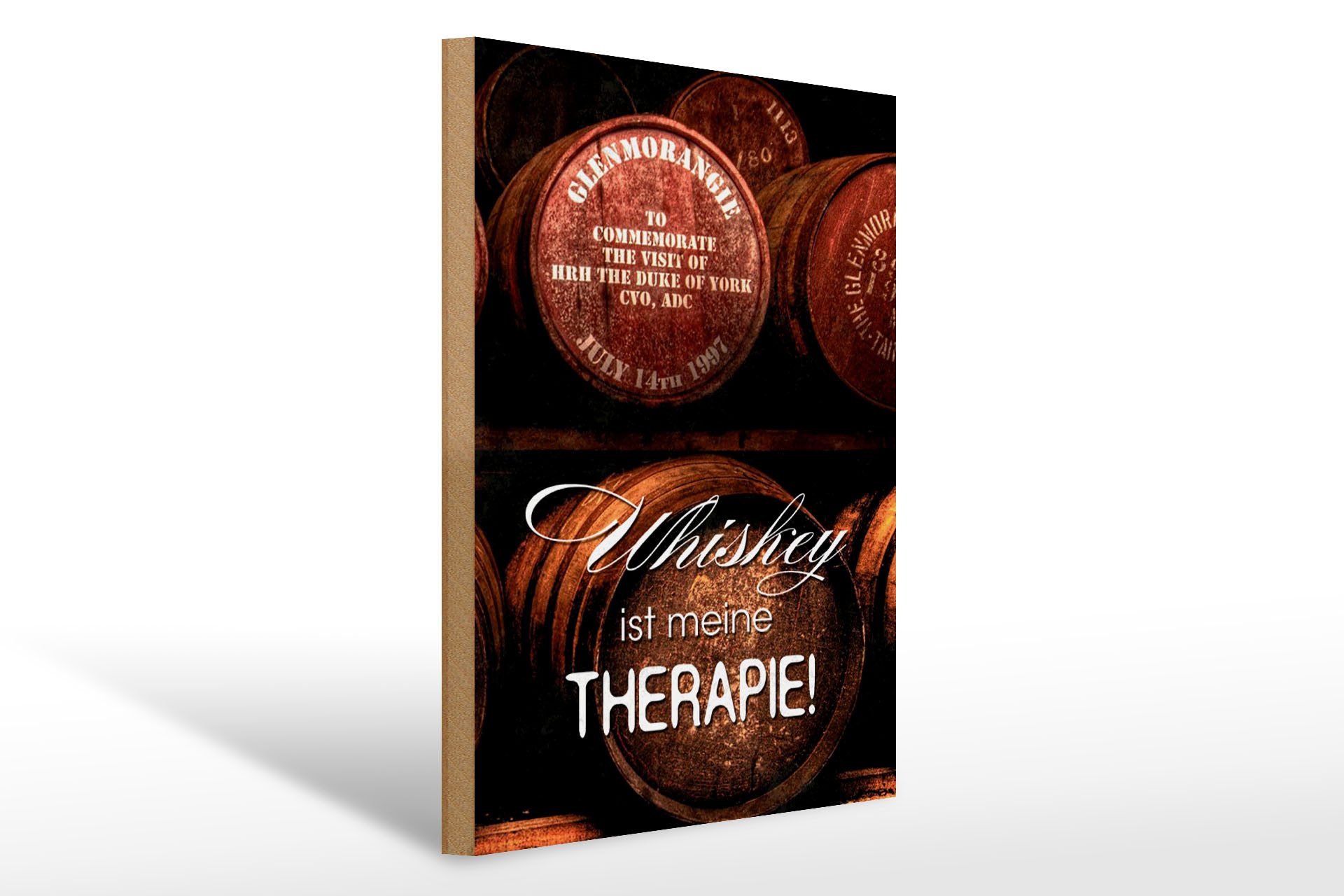 Holzbild Spruch 30x40cm Whiskey ist meine Therapie