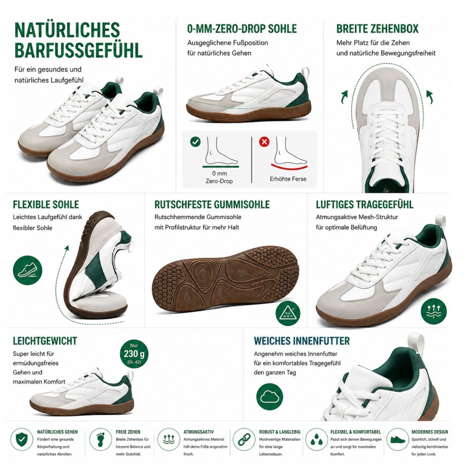 DOTALES Ground Barfußschuhe & Barfuß Sneaker Für Damen & Herren Barfußschuh Minimalschuhe