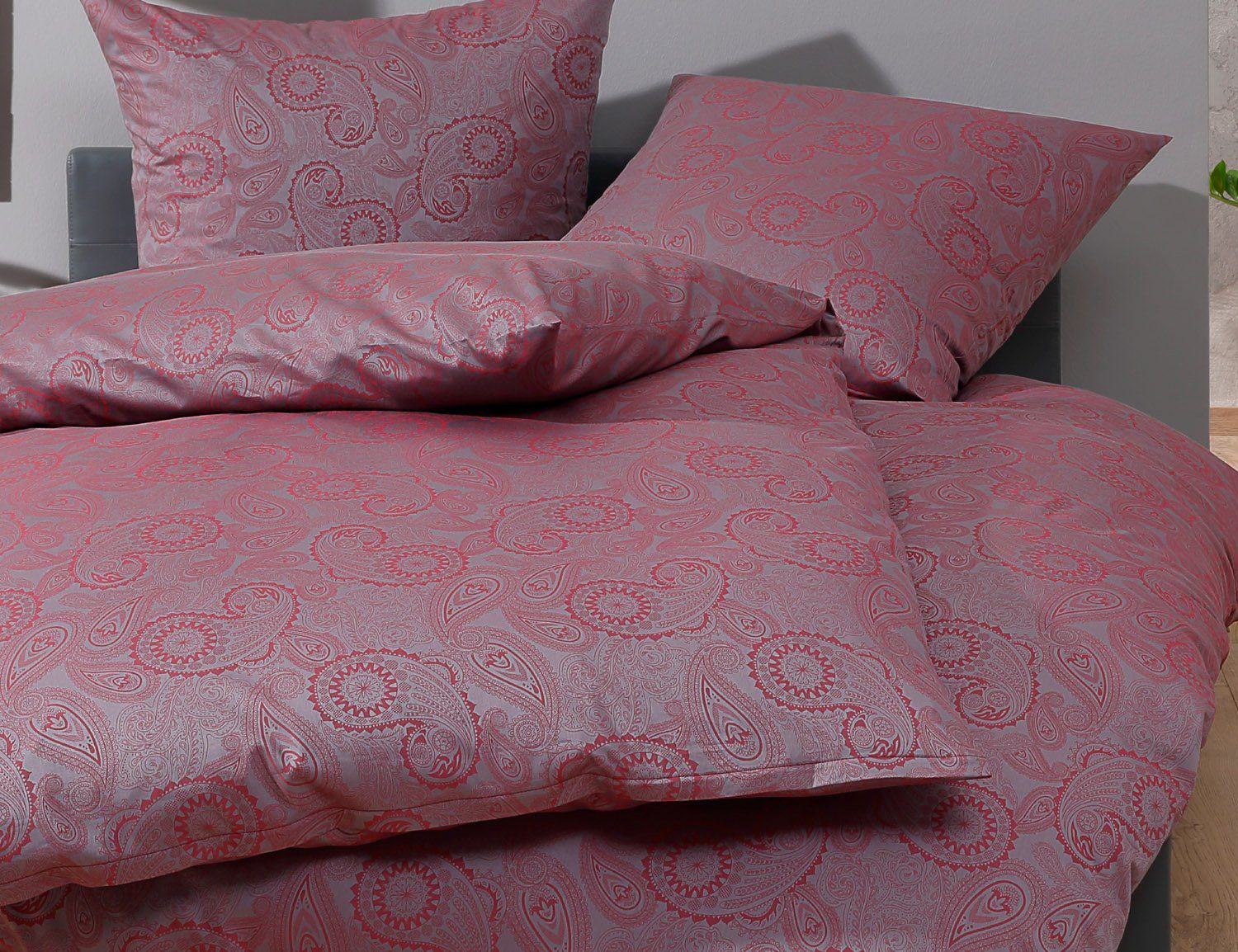 BETTWAESCHE-MIT-STIL Bettwäsche Mako-Satin Damast Paisley Bettwäsche günstig online kaufen