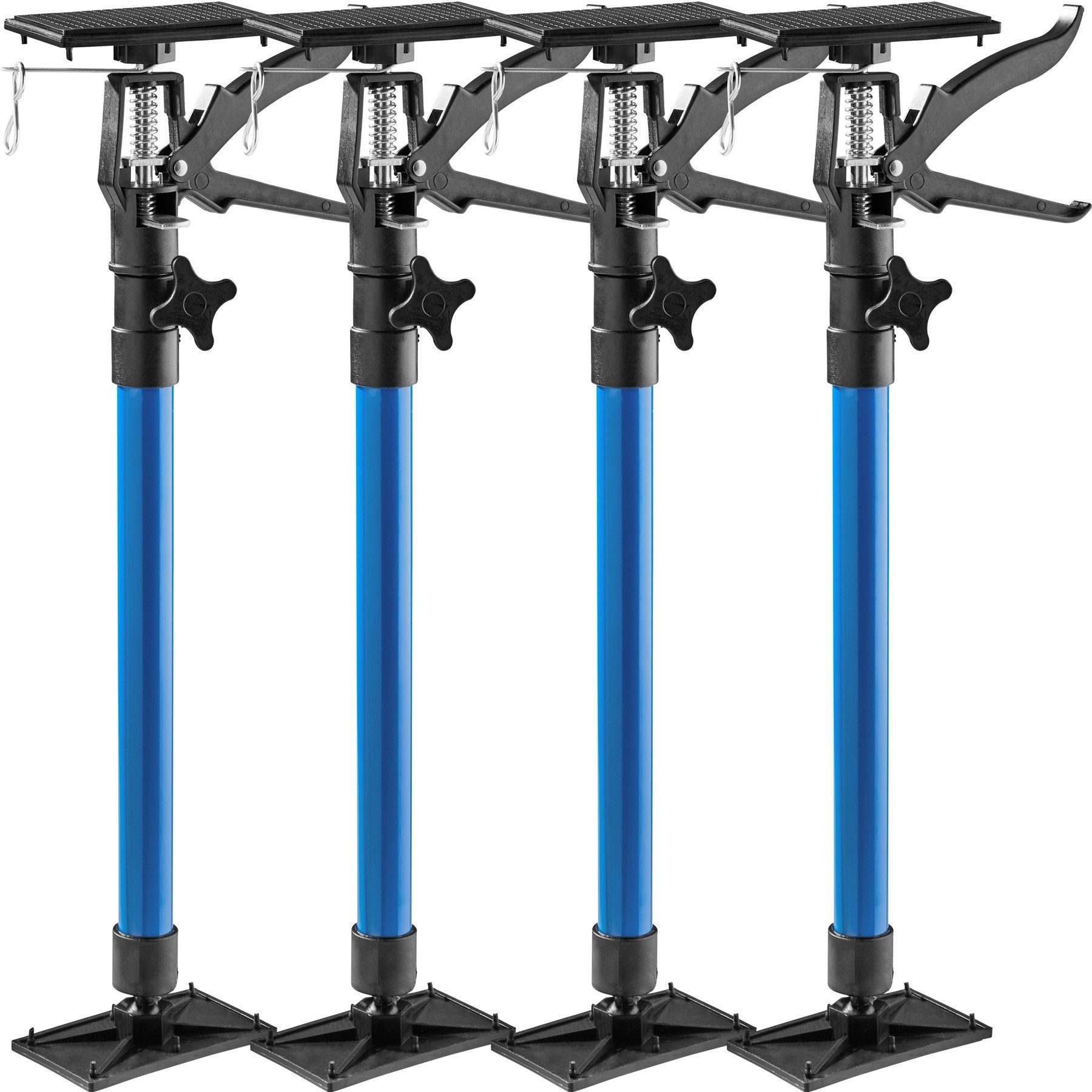 tectake Montagewerkzeug 4 Türspanner, 51 bis 115cm, B: 8,00 cm, L: 20,00 cm blau