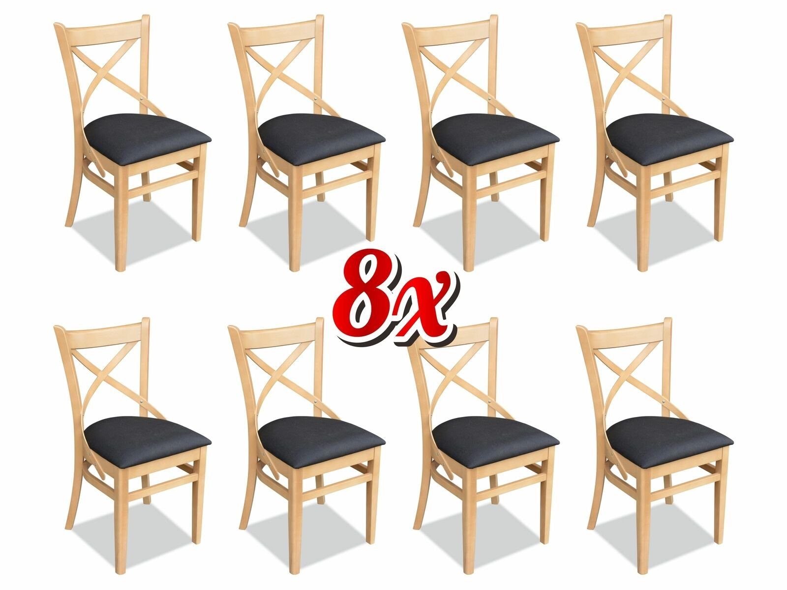 JVmoebel Stuhl, Esszimmer Restaurant Esszimmer Design Stuhl 8x Stühle Set Sessel Gastronomie Neu