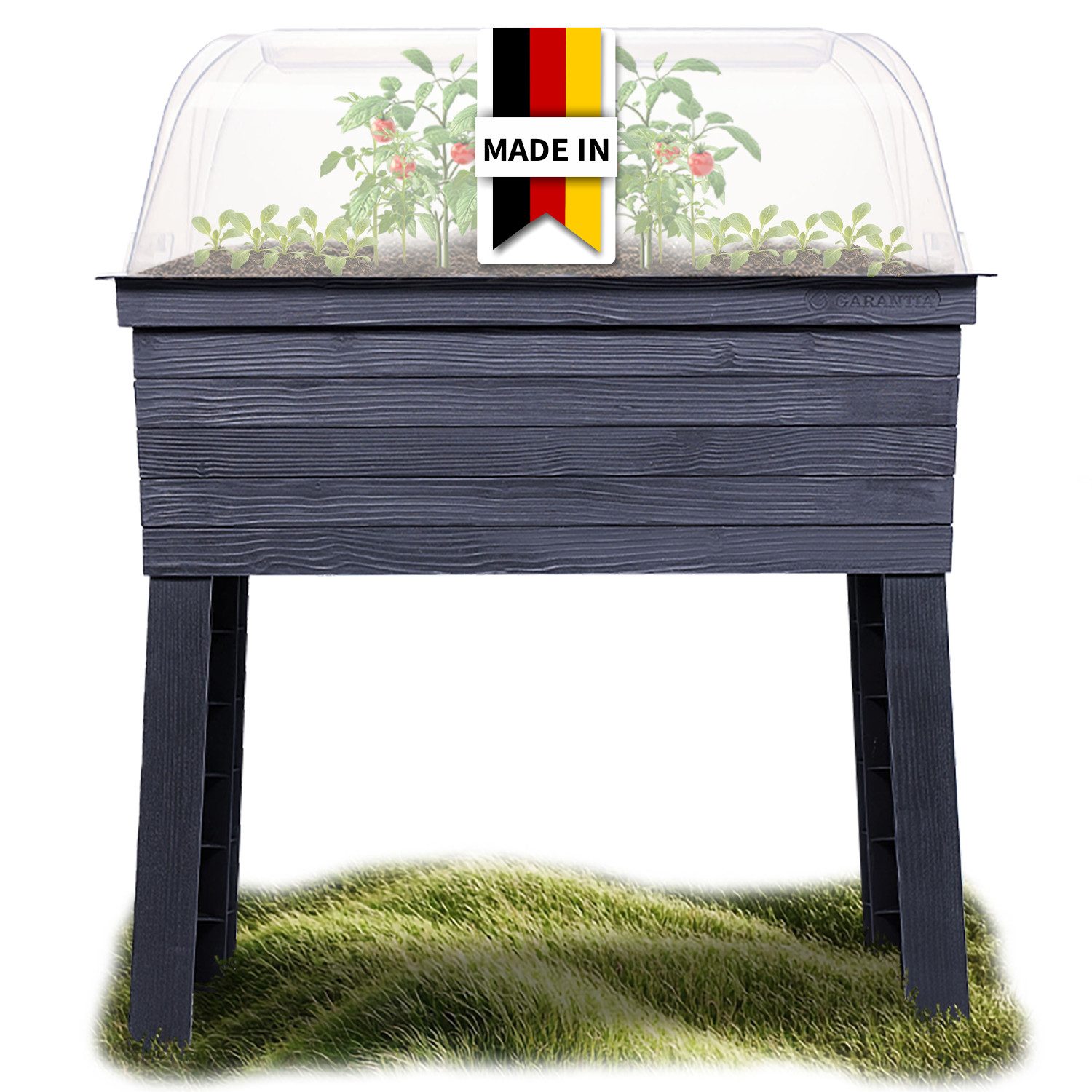 GARANTIA Hochbeet URBAN Balkon-Hochbeet Set inkl. Anzuchthaube