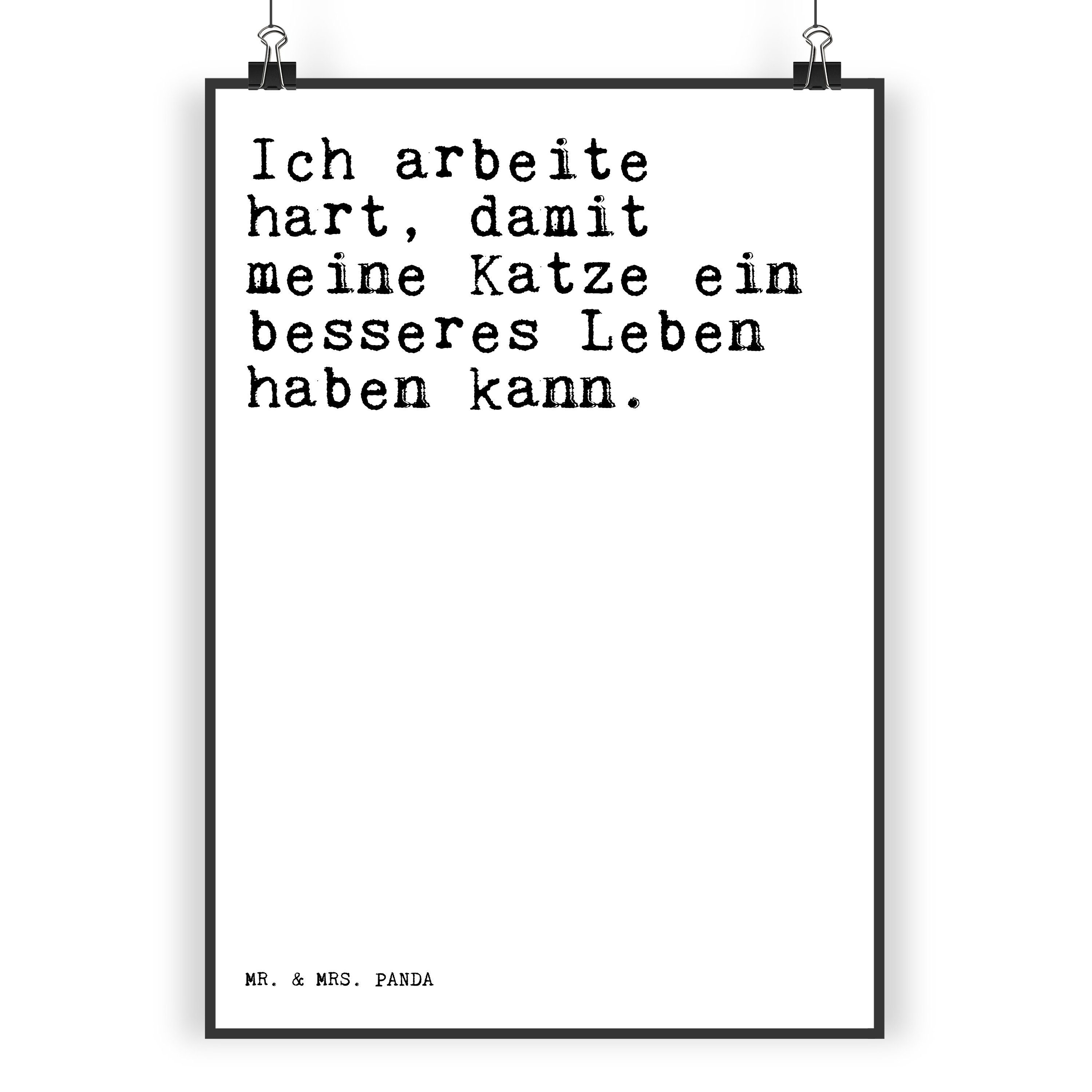 Mr. & Mrs. Panda Poster »Ich arbeite hart, damit... Weiß Geschenk