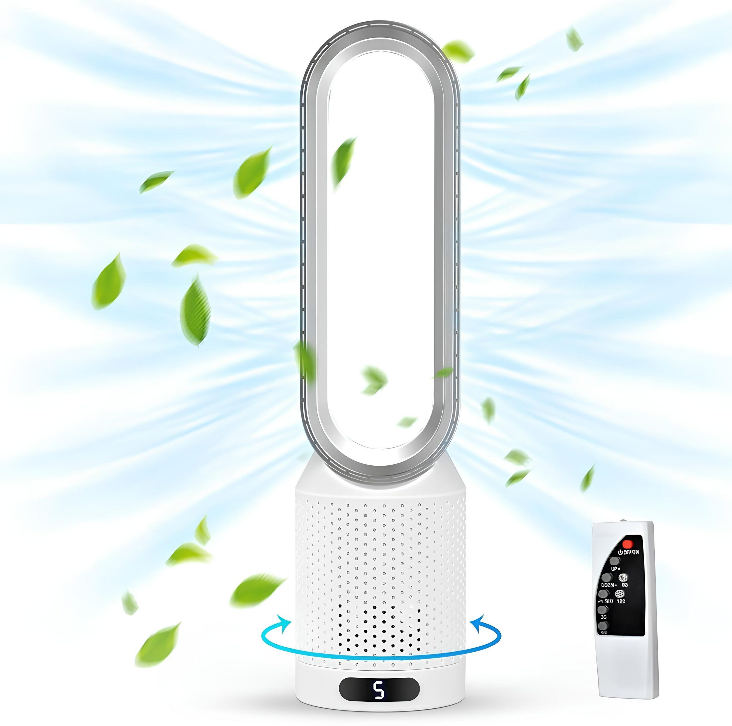 Bodenventilator Turmventilator Rotorloser Ventilator leise Kindersicher LED-Anzeige