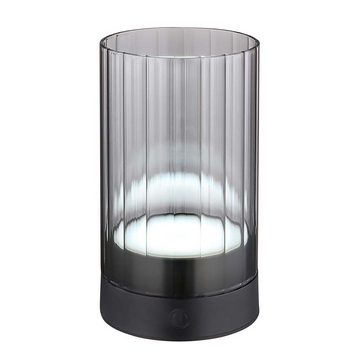 Globo LED Außen-Tischleuchte, Außenlampe Tischlampe Gartenlampe LED Rauchglas Touchdimmer