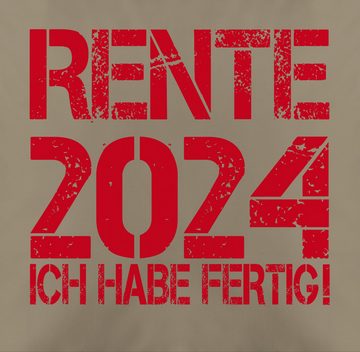 Shirtracer Dekokissen Rente 2024 - Ich habe fertig!, Rente Deko-Kissen