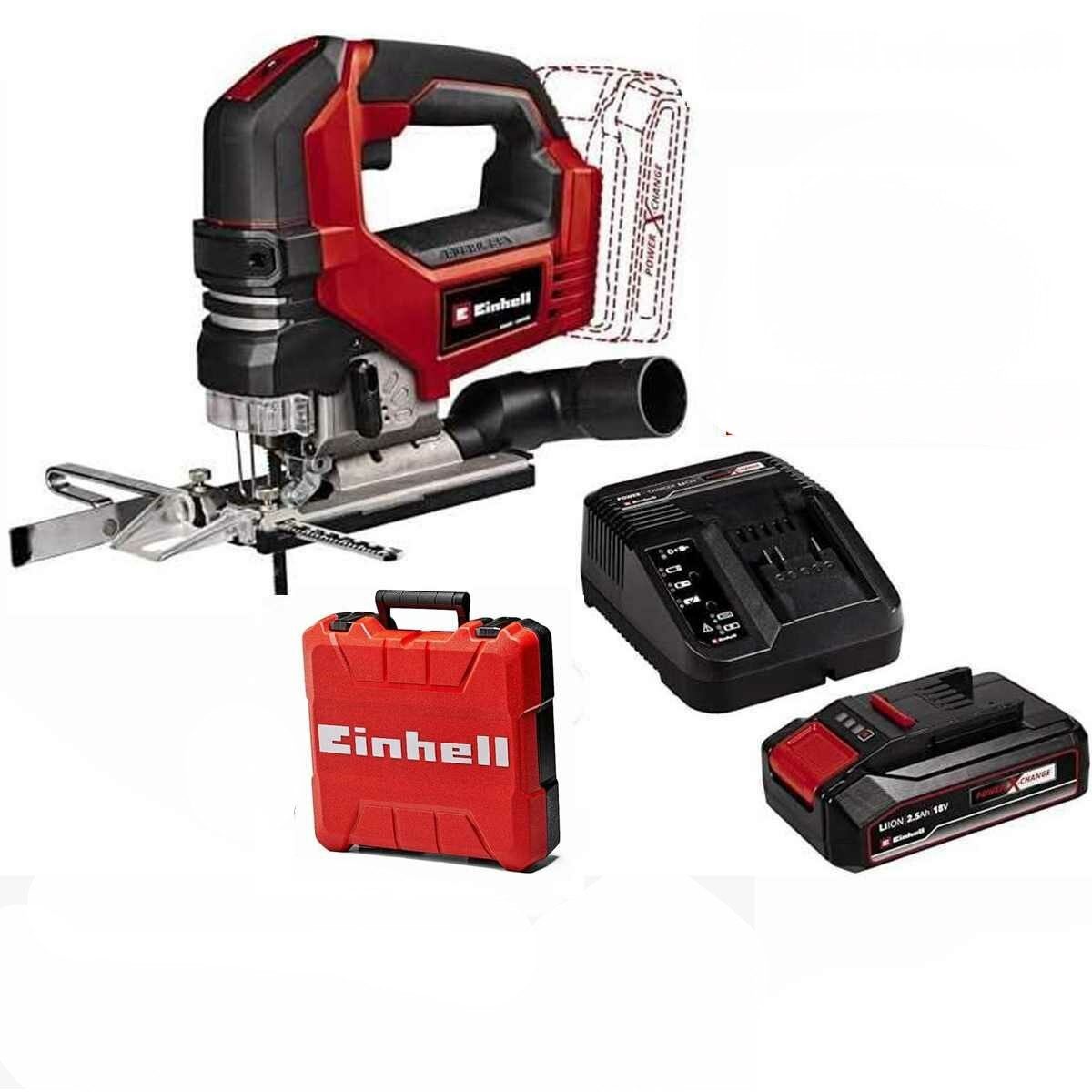Einhell Akku-Pendelhubstichsäge Akku Pendelhub Stichsäge TP-JS 18/135 Li BL Akku,Ladegerät + E-Case