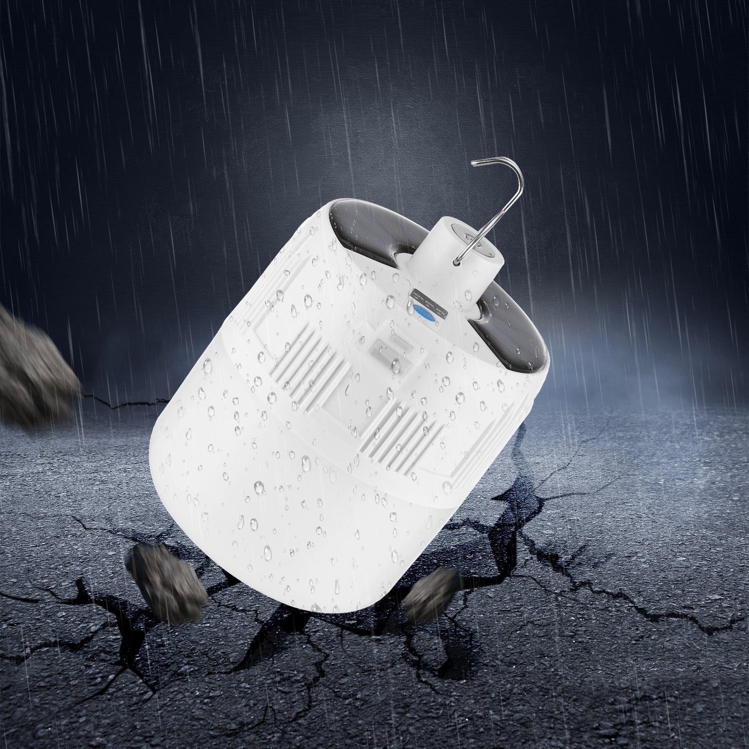 OULENBIYAR LED Laterne LED Campinglampe, Wiederaufladbare Suchscheinwerfer tragbar mit Haken, LED fest integriert, kaltweiß, Notfallleuchte für Stromausfällen, Wandern, Camping, Notfall usw