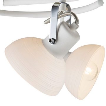 Globo Deckenspot, Leuchtmittel nicht inklusive, Deckenleuchte Spotrondell weiß Chrom Glas verstellbare Strahler D 30cm