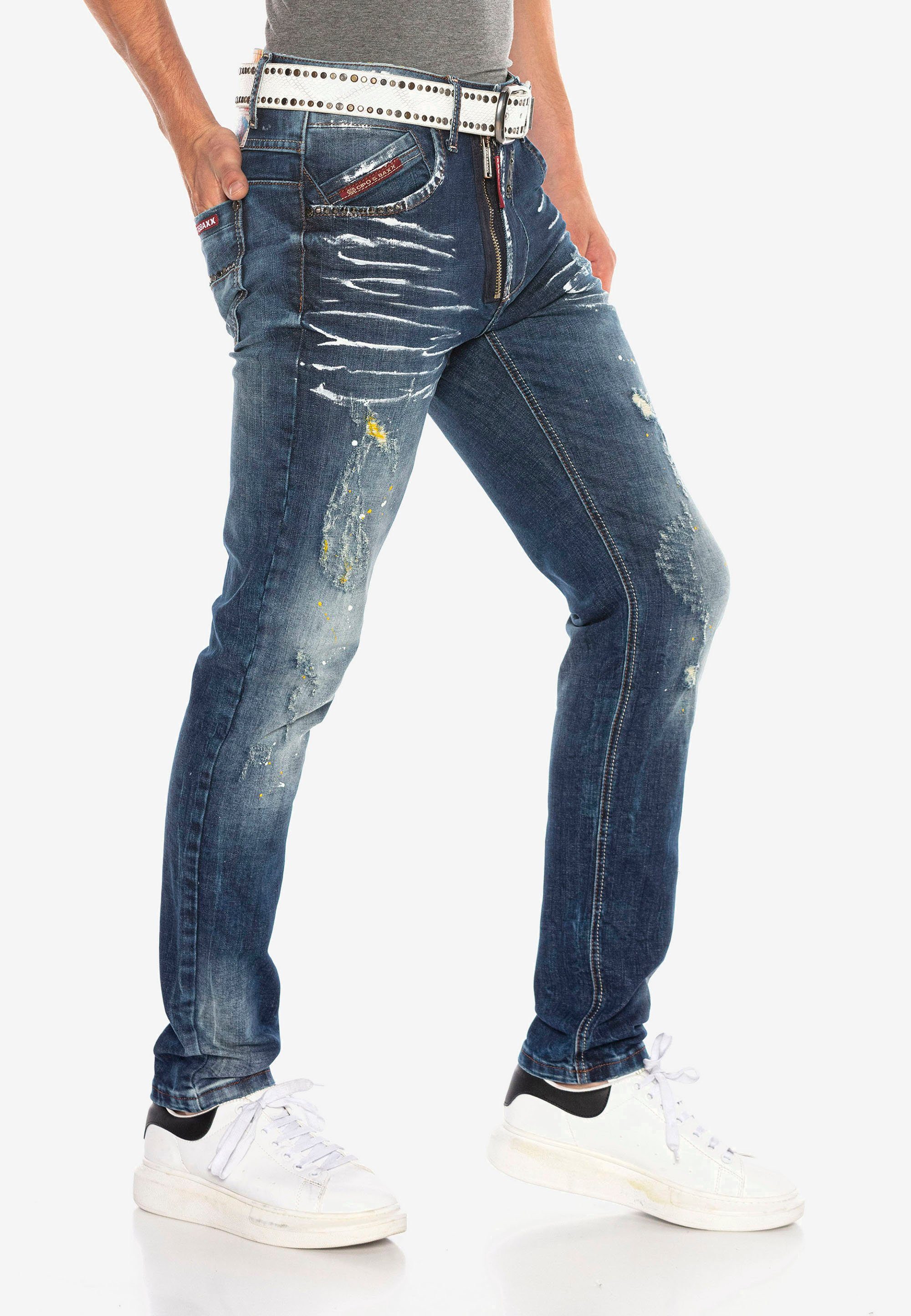 mit Jeans Bequeme Used-Elementen Baxx Cipo & trendigen