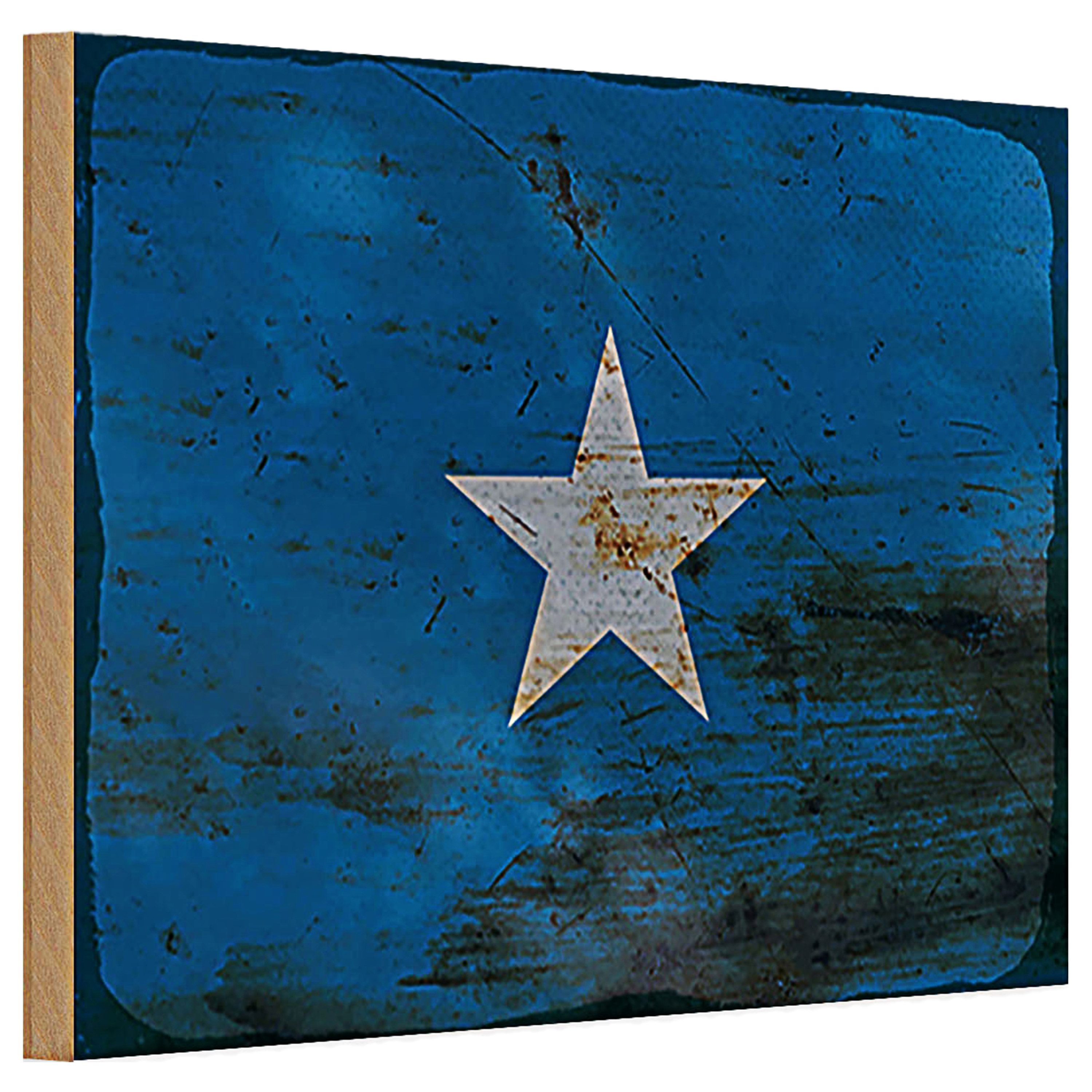 Roomando Holzbild Holzschild Flagge Somalia 30x20cm Flag of Somalia Rost
