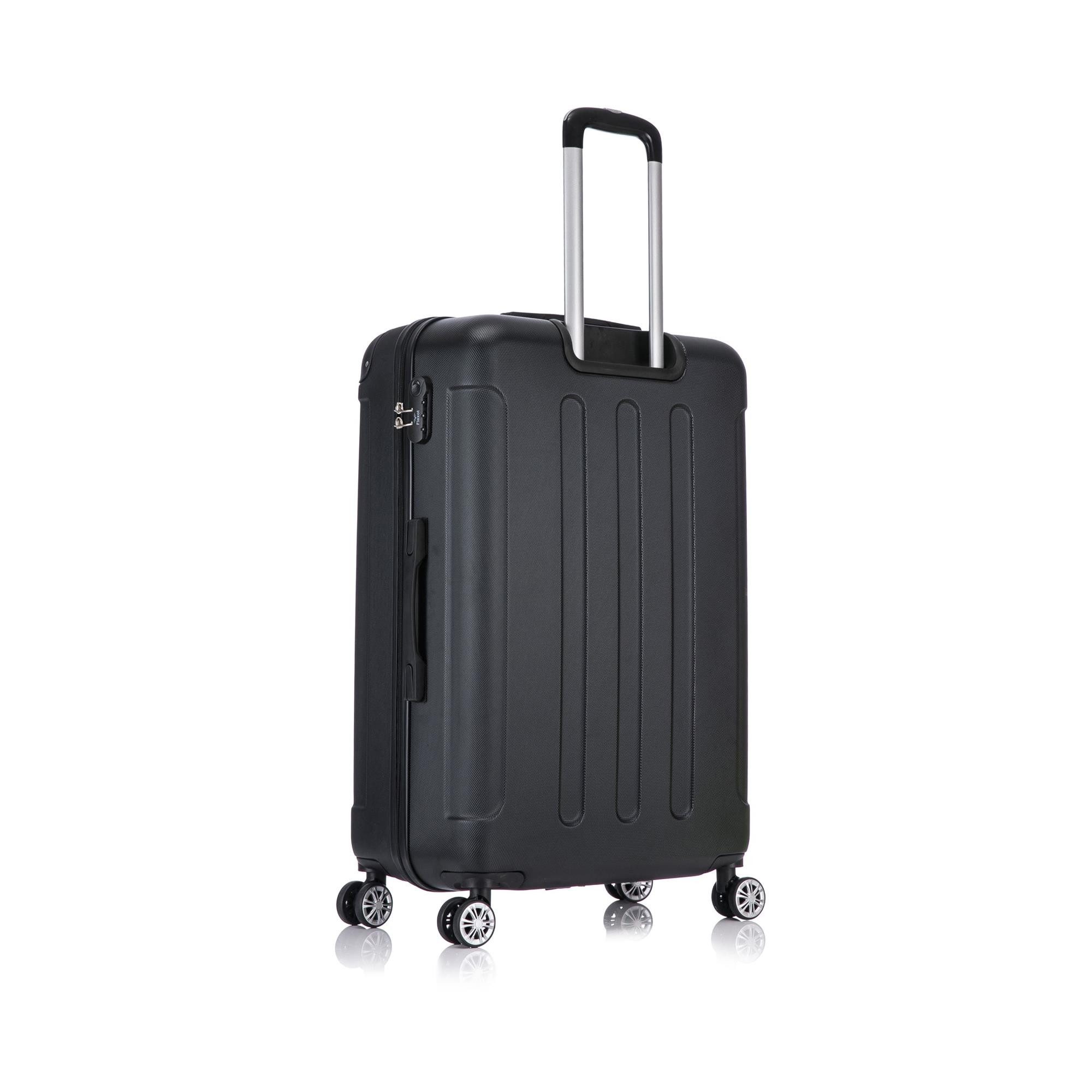 Flexot Hartschalen-Trolley F-2045 Kofferset, 360° Rollen, robuster Reisekoffer, Bordcase, 4 Rollen, Robuster und moderner Koffer mit vier 360° Rollen und Zahlen – Bild 5 von 5