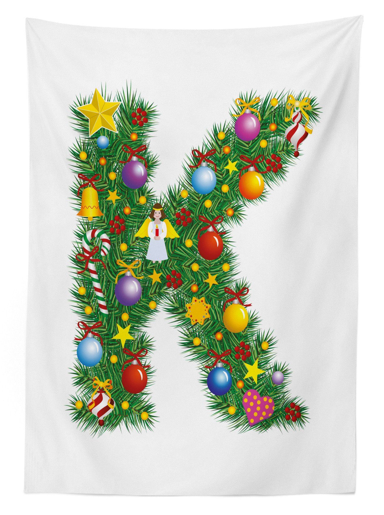 Farbfest Weihnachten Abakuhaus Baum Bereich Buchstabe Waschbar K Klare geeignet Farben, Font Für Außen Tischdecke den