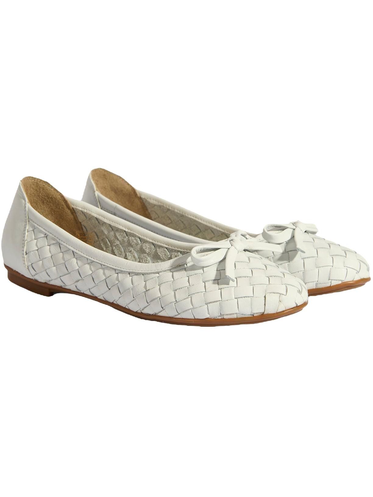 Desa Damen-Ballerinas aus Leder – Flacher Absatz, ohne Verschluss Ballettschuh
