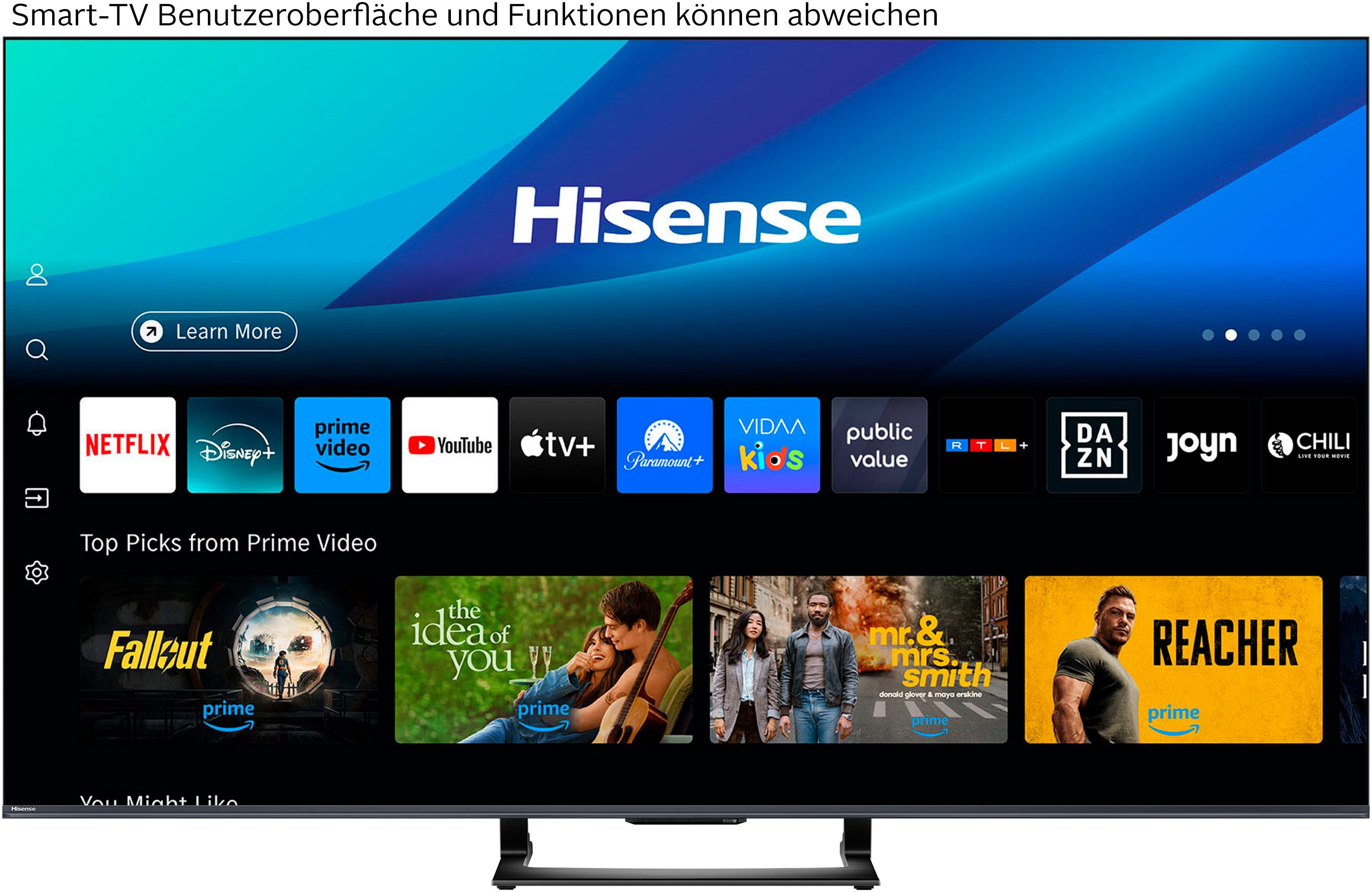 Hisense 55U7Q QLED Mini LED-Fernseher (139 cm/55 Zoll, 4K Ultra HD, Smart-TV, 4K UHD Mini LED)