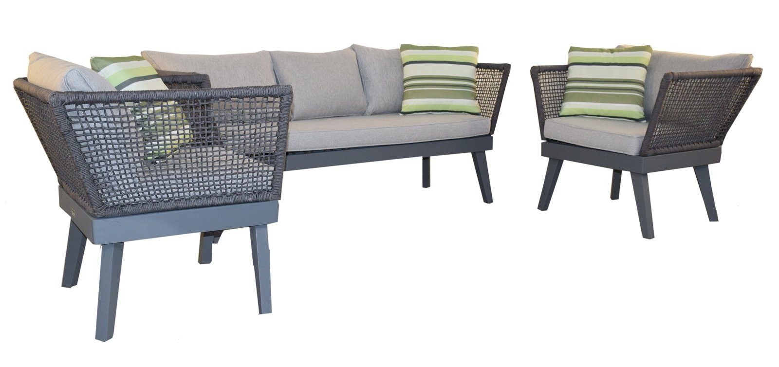 Jet-Line Gartenlounge-Set Loungemöbel Cuba hellgrau