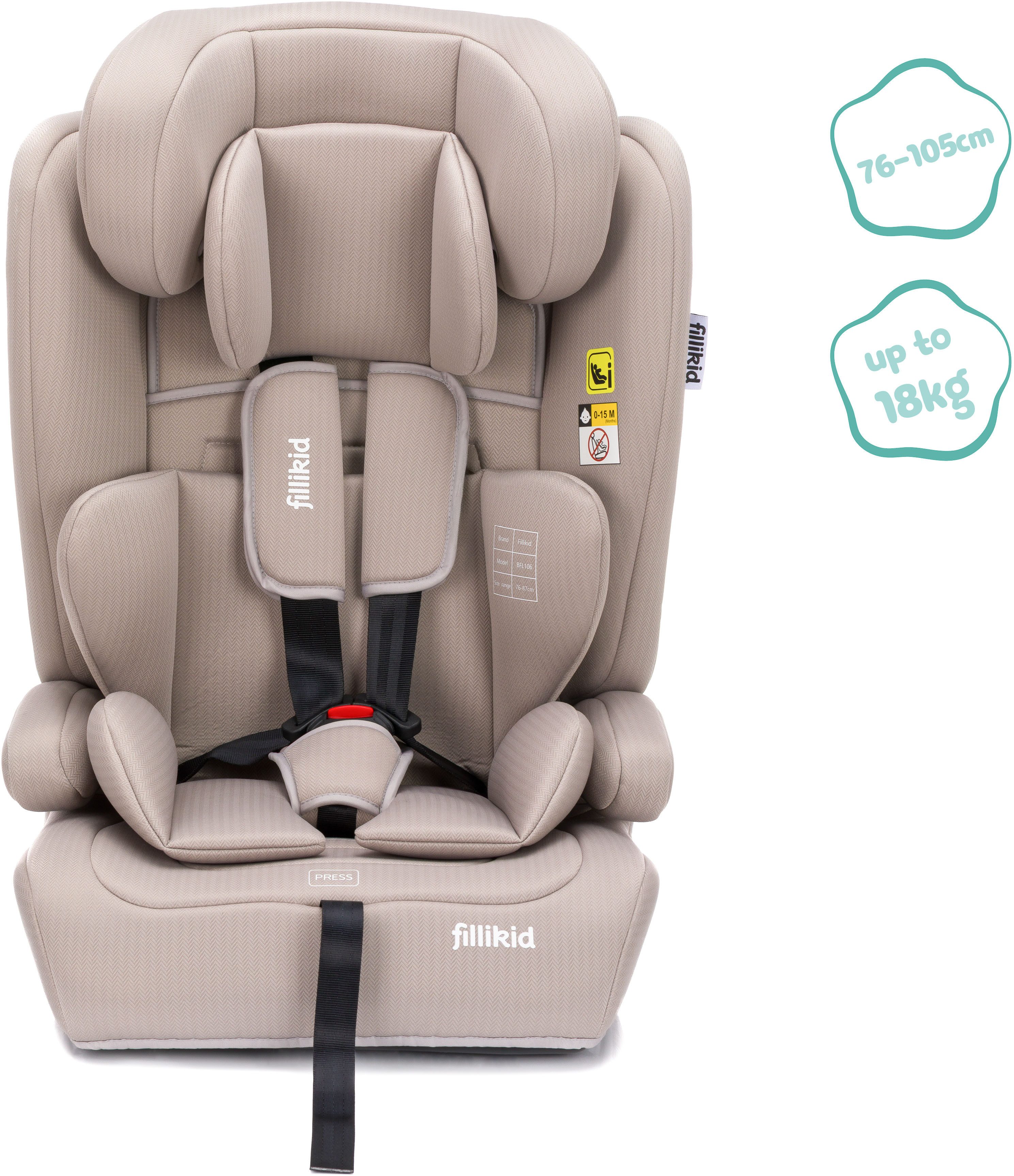 Fillikid Autokindersitz Olli, ab: 9 Monaten, ab: 76 cm, bis: 150 cm