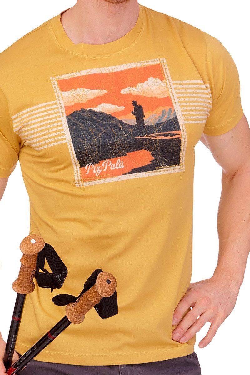 Piz Palü Outdoorjacke Trachtenshirt Herren - TREBGAST - honig, nadelgrün