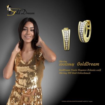 GoldDream Paar Creolen GoldDream Elegance Ohrringe Zirkonia weiß (Creolen), Damen Creolen Elegance aus 333 Gelbgold - 8 Karat, Farbe: gold, weiß