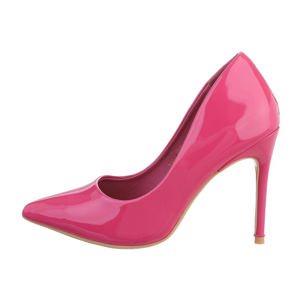 Abendschuhe High-Heel-Pumps Ital-Design Pink in High Elegant Heel Pfennig-/Stilettoabsatz Damen Pumps