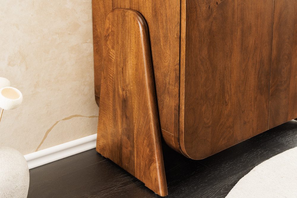 riess-ambiente Lowboard BRASIL 75cm braun – Mango Massivholz, zwei Fächer, fertig montiert (Einzelartikel, 1 St), quadratischer Schrank mit Stauraum & Ablage – ideal fürs Wohnzimmer