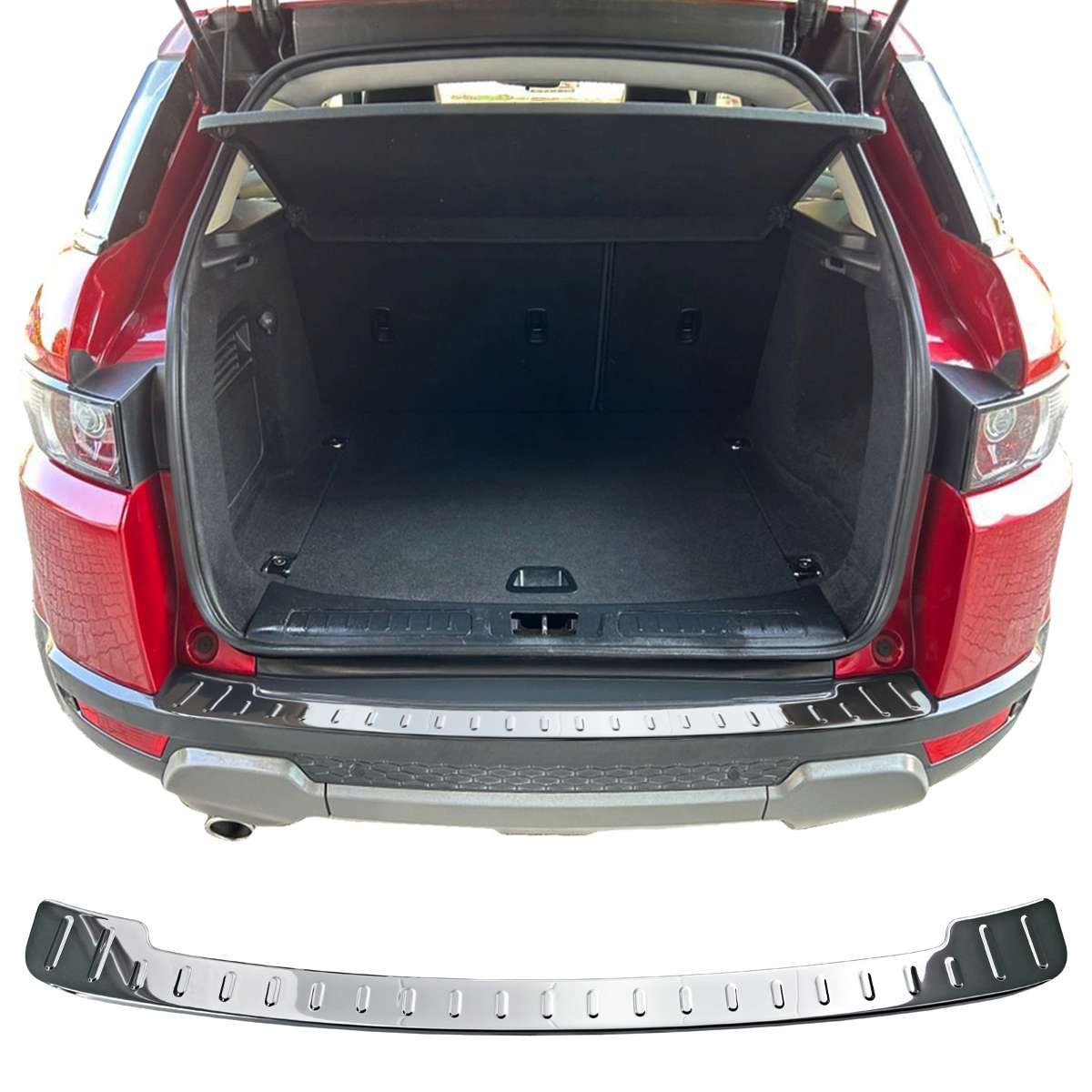 RECAMBO Ladekantenschutz für Range Rover Evoque L538, 2011-2018 Stoßstangenschutz, V2A rostfrei, Exklusive Optik, praktischer Schutz & perfekte Passform