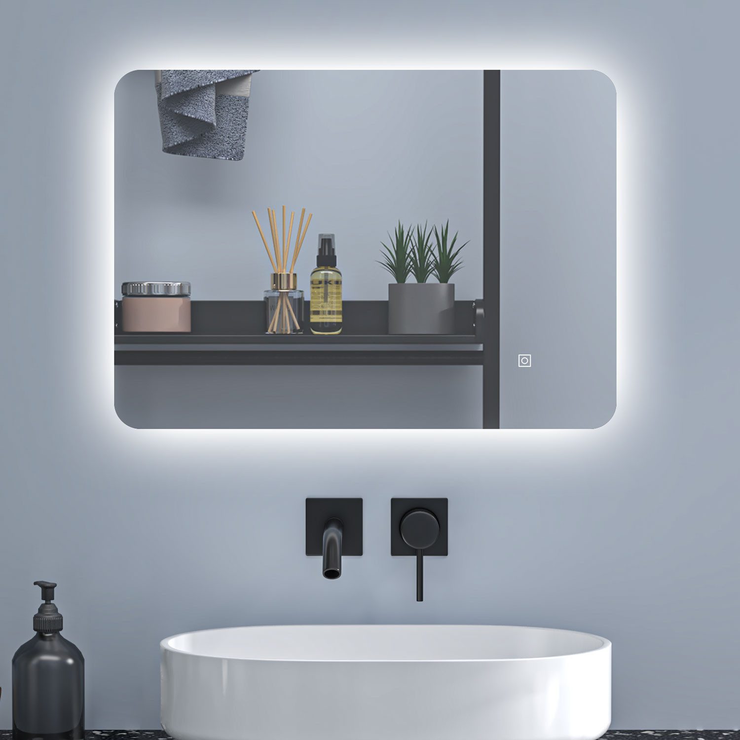 Aica Sanitär Badspiegel Badspiegel mit LED Beleuchtung Badezimmerspiegel ra günstig online kaufen