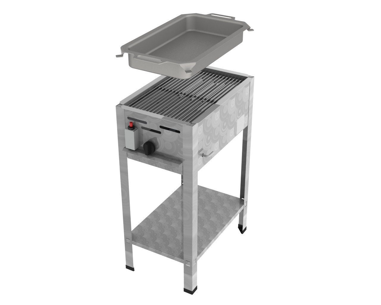 ChattenGlut Gasgrill ChattenGlut Gastrobräter 4,5kW mit Rost und Pfanne, BxTxH: 340x530x800 cm