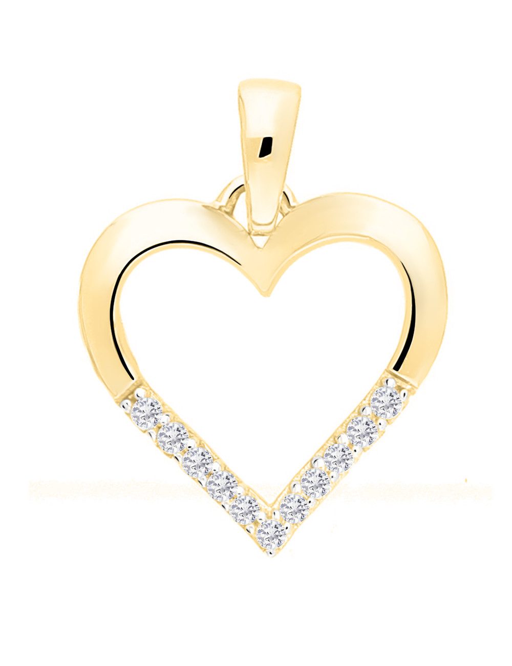 My Gold Herzanhänger Damen Herz Anhänger Gold 750 Gelbgold (18 Karat) mit Zirkonia - Cara (Set, 1-tlg., inkl. Schmuckbox), Geschenke