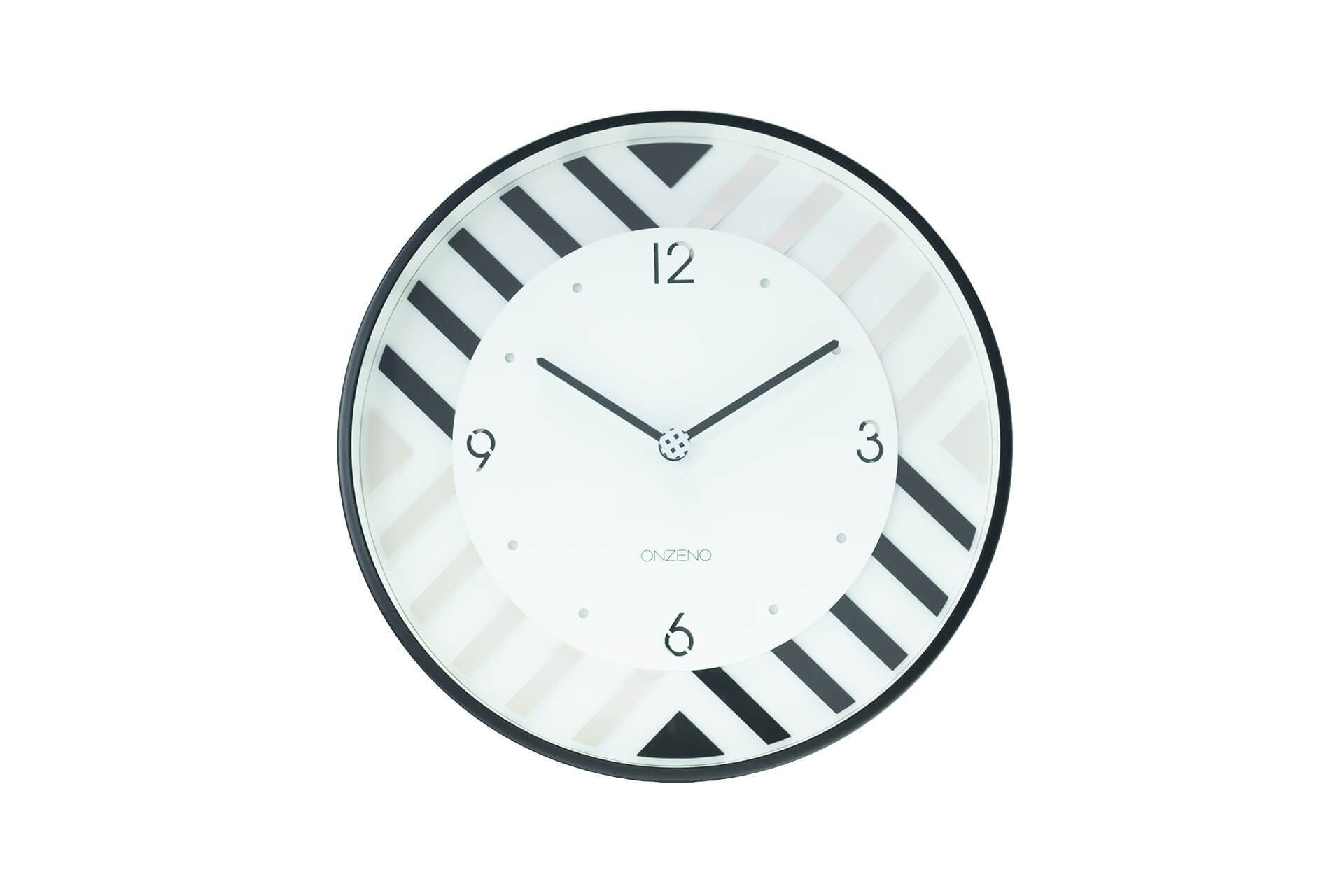 ONZENO Wanduhr THE PATTERNED. 30x30x5.1 cm (handgefertigte Design-Uhr)