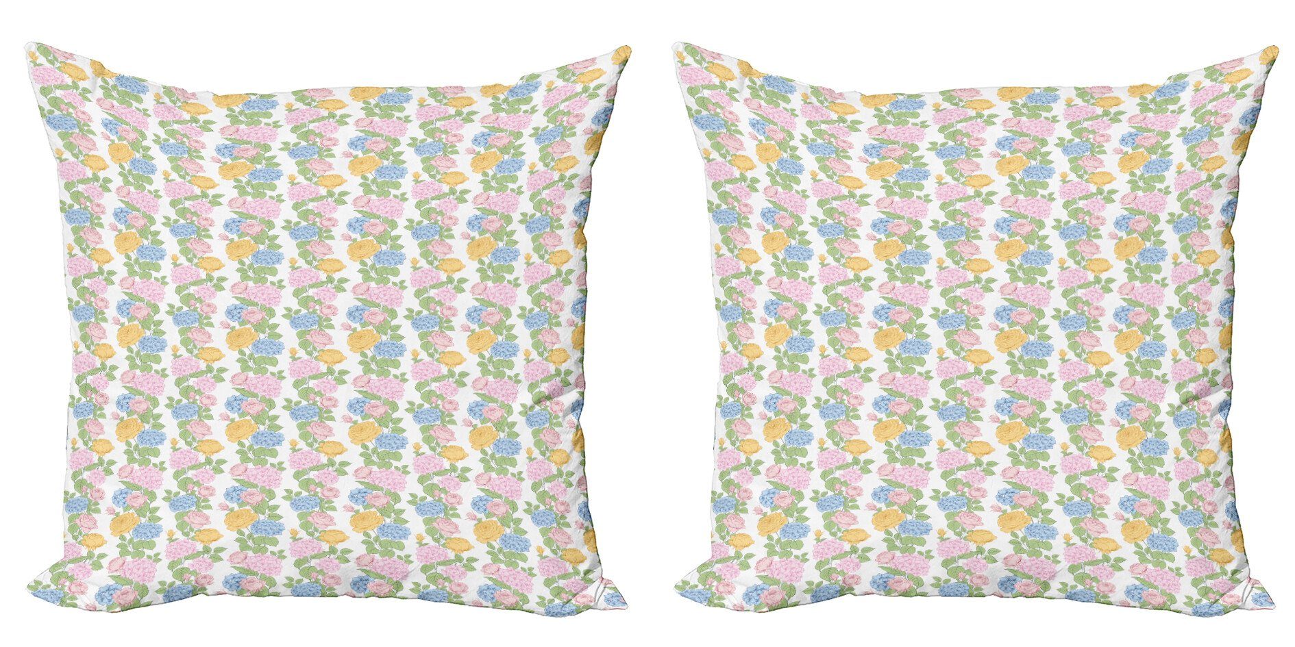 Kissenbezüge Modern Accent Doppelseitiger Digitaldruck, Abakuhaus (2 Stück), Pfingstrose Pastelltöne Blüten-Blumen