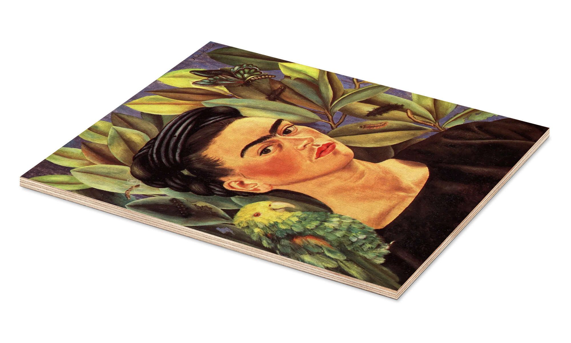 Posterlounge Wandbild Selbstporträt mit Bonito, 1941, Frida Kahlo, erhältlich als Poster, Leinwandbild, Wandsticker oder Acrylglasbild